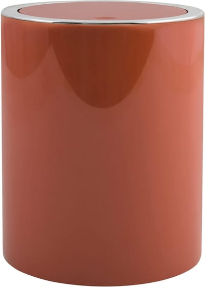 Kleine Pedaalemmer Badkamer 6 Liter met Kanteldeksel Terracotta Rood