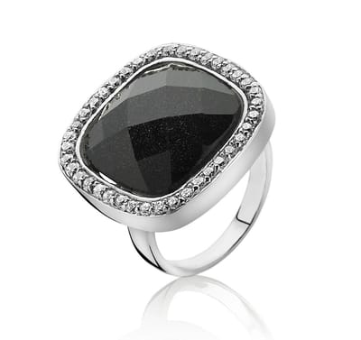 Orphelia ZR-3906/50 Ring Dames - Zilver 925 - Blauw Zandsteen / Zirkonia - Maat 50