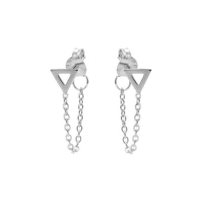 Karma oorbel Chain Open Triangle zilver M1829