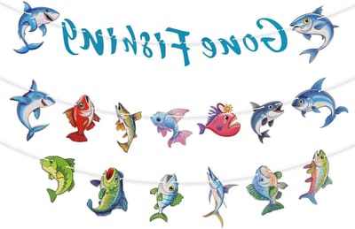 Vis thema verjaardagsdecoraties, vissers touw hangbanner, feestartikelen voor kinderen, babyshower en feestversiering