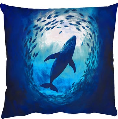 Sierkussens - Kussentjes Woonkamer - 50x50 cm - Walvis - Vissen - Donkerblauw