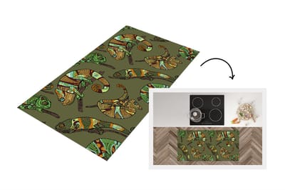 Keukenloper - Loper keuken - Patroon - Jungle - Kameleons - 120x60 cm - Keukenloper vinyl