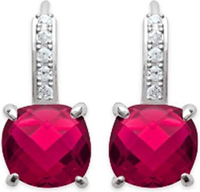 Amanto Oorbellen Dorra Red - 925 Zilver Gerhodineerd - Ø7mm - 17mm