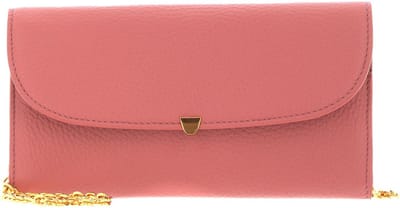 COCCINELLE Leren Portemonnee Ida Mini Bag Wallet Grained Leather Camelia Roze