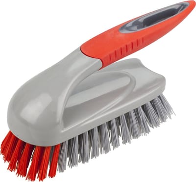 Buemag Schrobborstel met handvat - rood/grijs - kunststof - Schoonmaken borstels