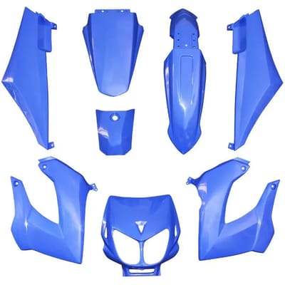P2R carrosserie kit voor Derbi 50 Senda 2000 tot 2010 8 delig blauw Nieuw