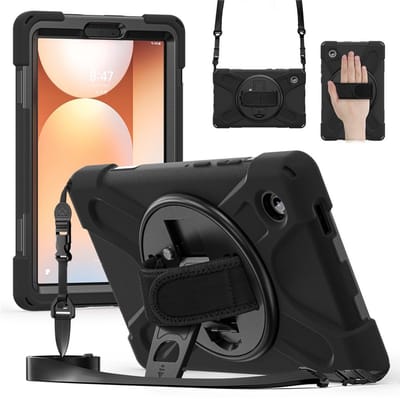 Coverup Tablethoes geschikt voor Samsung Galaxy Tab A11 (8,7") Hoesje - Heavy Duty Case met Schouderstrap - Zwart