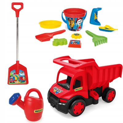 Wader Kiepwagen met Zandset - Rood, 55cm
