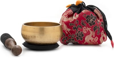 Klankschaal set - Meditatie kom - Ontspanning en focus - Traditioneel handgemaakt - 8 cm diameter - Meerkleurig