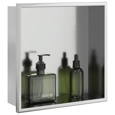 vidaXL - Douchenis - 32x32x9 - cm - roestvrijstaal - geborsteld - zilverkleurig