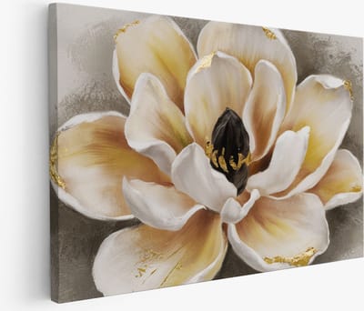 Saammp Muurcirkel Hout - Wolf tussen de rode bloemen - Abstract - Dieren - Natuur - Ø 80 - Wandcirkel - Wanddecoratie Cirkel - muurdecoratie Woonkamer - Slaapkamer decoratie - Rond Schilderij