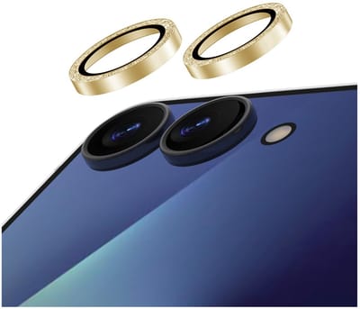 AVY Camera Lens Protector Rings | Geschikt voor Samsung Galaxy Z Flip 7 | Camera Lens Protector Glas | Schokbestendig | Krasbestendig | met Applicator | Glitter Goud