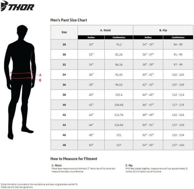 Pantalon de moto cross enduro noir taille 44 US34 pour homme femme Thor Pulse