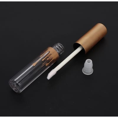 10 stuks Lege Lipgloss Tube DIY Lippenstift Fles Container Make-up Tool (2,5 ml stuk Mat Goud Dop)