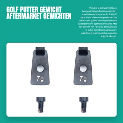 Dailygoods- Putter Gewicht 7g - Compatibel met Spider X Serie - Hoge Kwaliteit - Eenvoudig te Installeren - 1 Paar Gewichten - Afmetingen 5,9 x 7,87 x 3,15 Inch - Golfgewicht