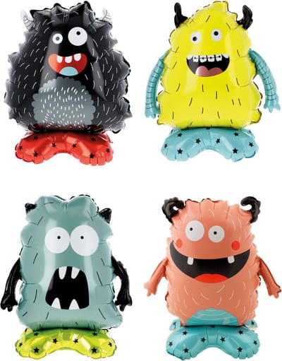 Folat - Staande Folieballon Monsters - 4 stuks (35 x 40 cm)