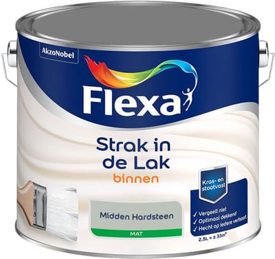 Flexa - Strak In De Lak Binnenlak Mat - Midden Hardsteen - Mengverf - 2,5 L