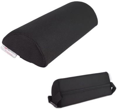 COIL Orthopedisch Lendenkussen met Band – Ergonomisch Rugkussen van Memory Foam voor Bureaustoel, Auto en Thuis | Ademende Hoes I Zwart I 30 x 15 x 6 cm