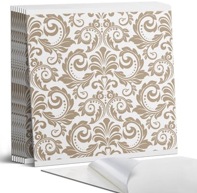 Coloray Plaktegels - Plantenpatroon met ornamenten Portugese Tegels - 30 cm x 30 cm - Beige Plaktegels - 9 stuks - Vierkant PVC Tegels - Plaktegels Keuken - Zelfklevende Vloertegels - Vinyltegels Vloer Zelfklevend - Zelfklevende Tegels