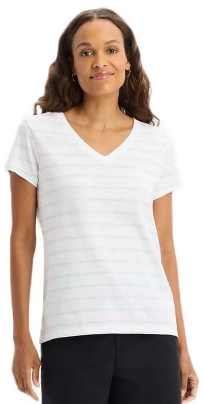 Dockers A1759 T-shirt Met Korte Mouwen En V-hals Wit S Vrouw