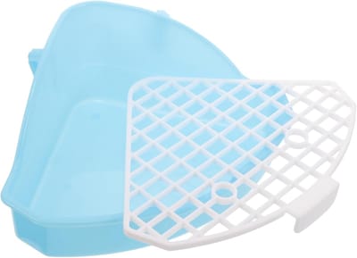 Driehoekig Huisdiertoilet - Hoektoilet Kleine Dieren - Zindelijkheid Training - Ruimtebesparend Ontwerp - 24.80x19.00x10.00CM - Hemelsblauw
