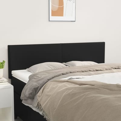 vidaXL - Hoofdborden - 144x5x78/88 - cm - kunstleer - zwart