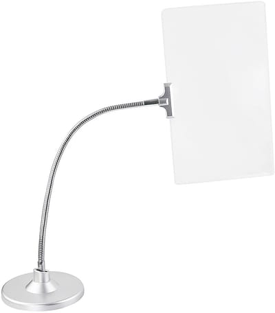 Dailygoods- Tafelvergroter 4x Vergroting - Vergrootglas voor Volwassenen - Roterende Buigbare Stand - HD Fresnel Lens - 25x14,5cm - Vermindert Oogvermoeidheid