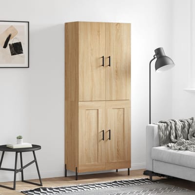 vidaXL - Hoge - kast - 69,5x34x180 - cm - bewerkt - hout - sonoma - eikenkleurig