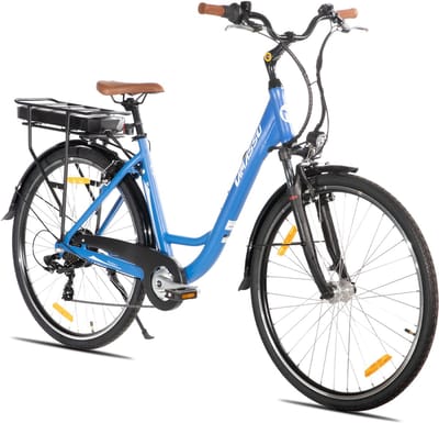 HILAND Montura Elektrische Stadsfiets 28 inch - E-bike Commuter Unisex - 250W Motor - 36V 10.4Ah Accu - 7 Versnellingen - Aluminium Frame