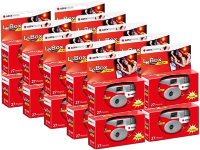 Wegwerpcamera - Leuke camera - Simpel foto's maken - Ingebouwde flitser - 27 foto's - Grijs en rood