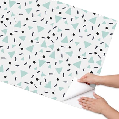 Coloray Meubel Wrap Folie - Wit Meubelfolie - 75x150 cm - Plakfolie Meubels Geometrisch patroon - Decoratiefolie Zelfklevend - Minimalist Meubelfolie - Meubelfolie Zelfklevend - Badkamer decoratie - Achtergronden en patronen