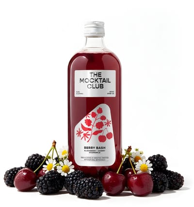 The Mocktail Club Berry Bash 99cl – Mocktail alcoholvrij ready to drink | Aperitief zonder alcohol op basis van braam, kers, kamille en dragon
