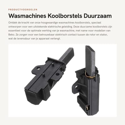 Dailygoods - Wasmachines Koolborstels - Duurzaam - Hoogwaardige materialen - Uitstekende geleiding - Geschikt voor Beko - 2 stuks