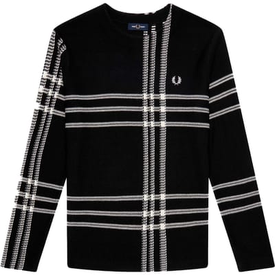 Zwarte Tartan Fred Perry Trui