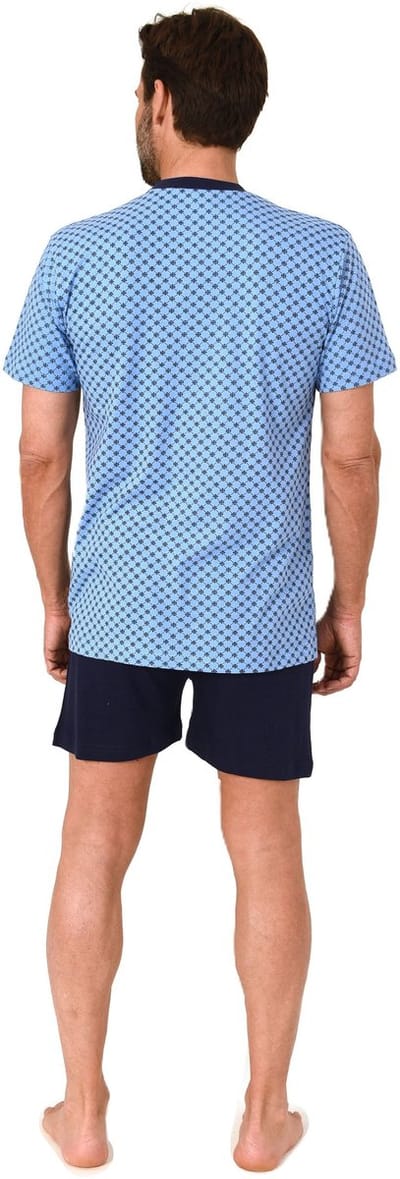 Herenpyjama Shortyy met korte mouwen in elegante minimalistische print Optiek
