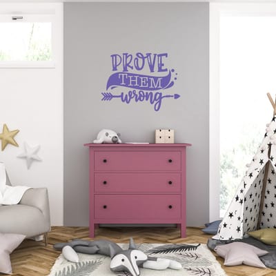 Muursticker - Prove Them Wrong - 46,4 x 62,4 - Paars