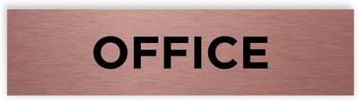 Aluminium Deur Sign - Kantoor Bord - Ruimte Aanduiding - Zelfklevende Montage - 200 x 50 mm - Gekoperd