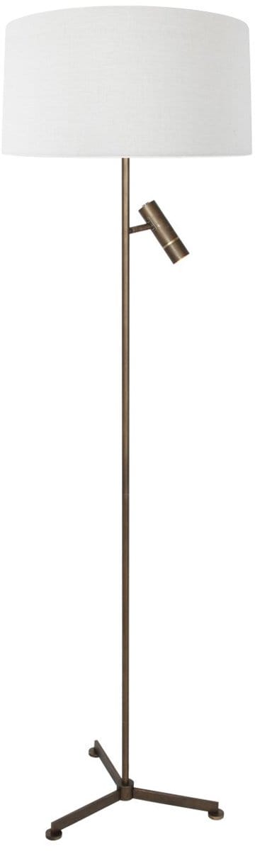Vloerlamp Stang 4843BR van Steinhauer - Brons, 145 cm hoog, kantelbaar leeslicht, linnen kap, eigentijds design voor binnen gebruik