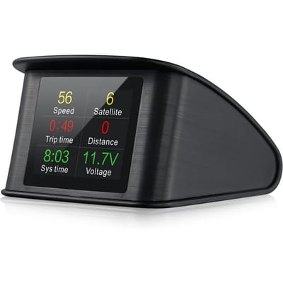 Smart HUD-display, 2,2-inch universeel GPS-head-updisplay met weergave van snelheid, hoogte, spanning, zwart