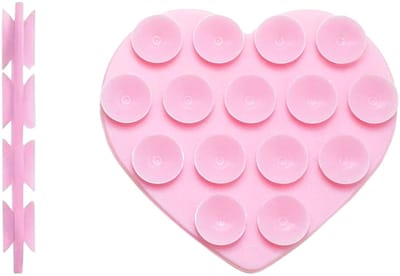 xoxo Wildhearts dubbelzijdige zuignap - Stick On Me Heart - Pink - Zuignap telefoonhoes telefoon sticker - Sticky sticker - Octobuddy - Popsocket - Telefoonhouder - Hart vormig - Roze