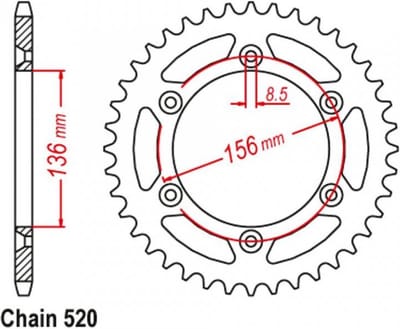 Couronne de transmission Sifam pour Moto Husqvarna 250 Te 4T 2002 à 2012 Neuf