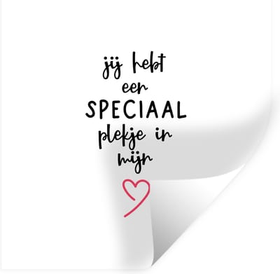 Muurstickers - Sticker Folie - Quotes - Spreuken - Liefde - Koppel - Jij hebt een speciaal plekje in mijn hart - 100x100 cm - Plakfolie - Muurstickers Kinderkamer - Zelfklevend Behang XXL - Zelfklevend behangpapier - Stickerfolie