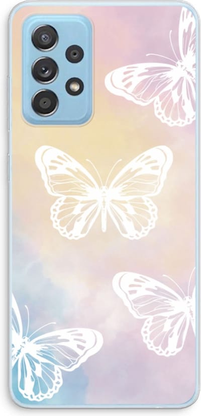 Case Company® - Hoesje geschikt voor Samsung Galaxy A73 hoesje - White butterfly - Soft Cover Telefoonhoesje - Bescherming aan alle Kanten en Schermrand