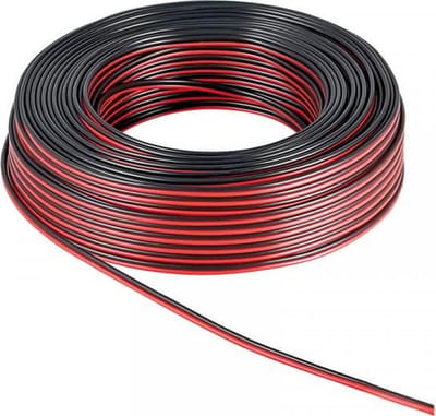 HQ-Power Luidsprekerkabel, OFC, 2 x 1.50 mm², 25 m, rood/zwart, perfect voor geluidsoverdracht