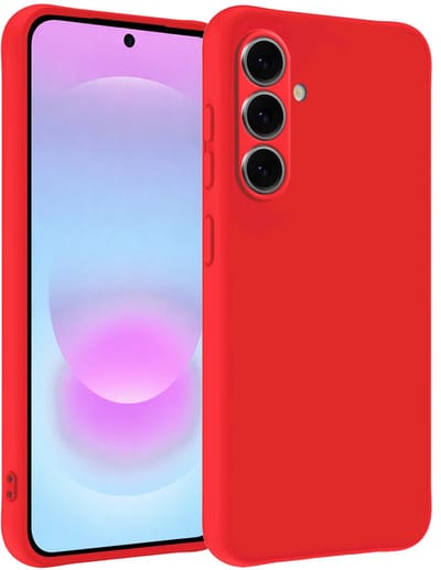 Hoesje - Geschikt voor Samsung Galaxy A37 - Sterk & Shockproof - Siliconen Case - Hoes Cover - Telefoonhoes - Rood