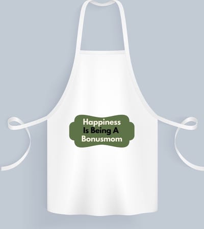 Akyol - happiness is being a bonusmom Keukenschort - Mama - de liefste bonusmoeder - moeder cadeautjes - moederdag - verjaardag - geschenk - kado - 82 bij 71 cm
