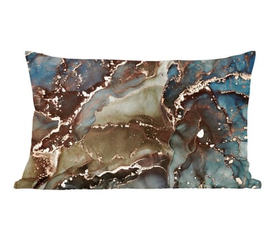 Sierkussens - Kussentjes Woonkamer - 60x40 cm - Marmer - Goud - Groen