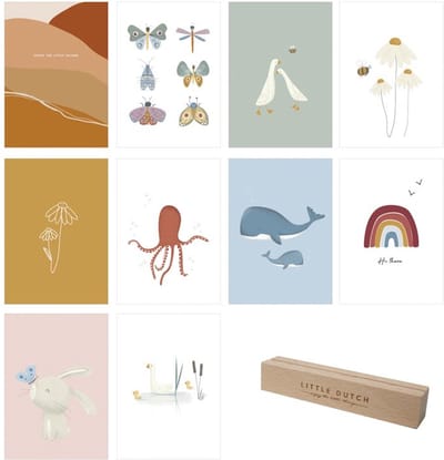 Little Dutch - Kaart Collectie - Met Houten Kaarthouder