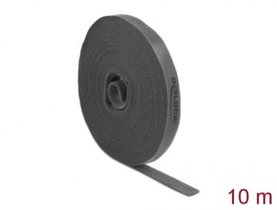 Delock Hook-and-loop tape on roll L 10 m x W 15 mm grey
