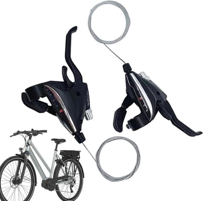 Fiets Versnelling Schakelaar - Schakelhendel Paar - Soepel Fietsen - Aluminium Legering - 19x24x6cm - Zwart